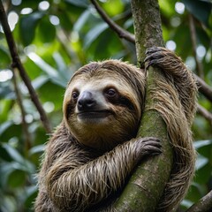 Fototapeta premium Mountain Goat Grazing at a Cliffside Ridge