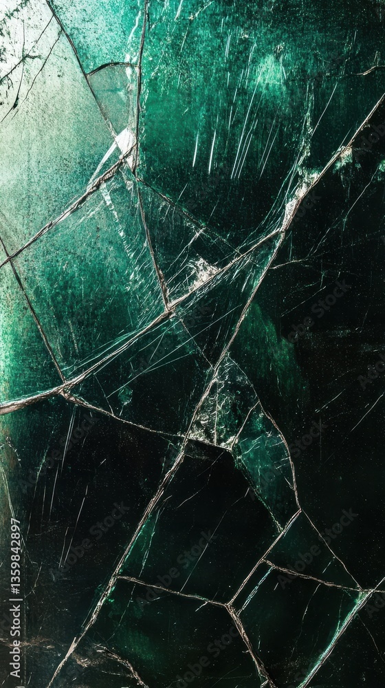 Poster scratched green steel surface displaying intricate patterns and textures, capturing the essence of i