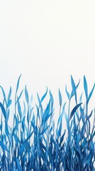 Vibrant blue grass stretches seamlessly under a bright sky on a sunny day