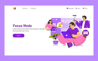 Work Focus. Flat Vector Illustration
