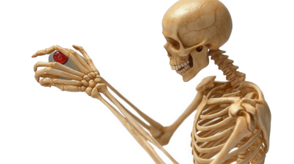 A Skeleton Holding a Computer Mouse