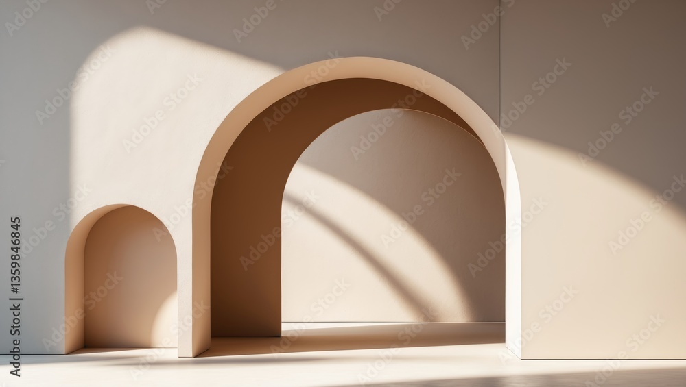 Poster abstract lines of arches. concept of art and design. texture of shadow. space available for text. li