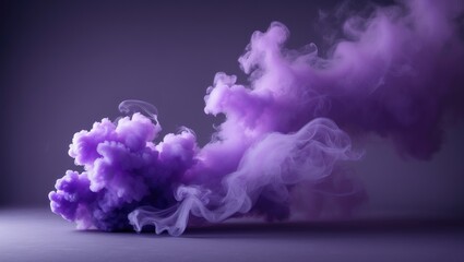 Fototapeta premium Abstract artwork featuring purple smoke on a solid backdrop. Observe how the captivating smoke swirls against the ominous background.