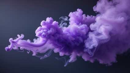 Fototapeta premium Abstract artwork featuring purple smoke on a solid background. Observe the mesmerizing swirl of smoke against the ominous backdrop.