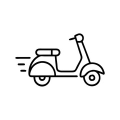 Obraz premium Scooter Icon in Motion with Speed Lines 