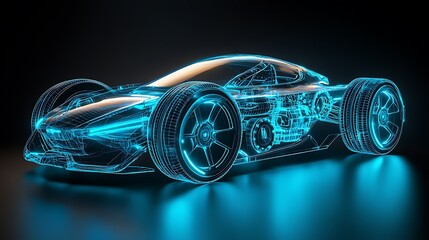 Fototapeta premium Modern Luxury Colored Car Race Design Concept Wallpaper Background 3d Rendering Generative Ai