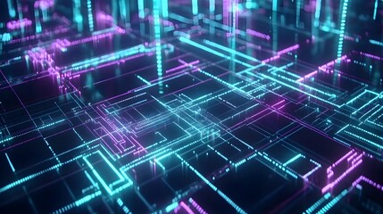 Obraz premium An abstract representation of a technological data network diagram