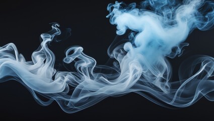 Fototapeta premium White smoke against a black backdrop