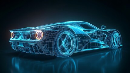 Fototapeta premium Modern Luxury Colored Car Race Design Concept Wallpaper Background 3d Rendering Generative Ai