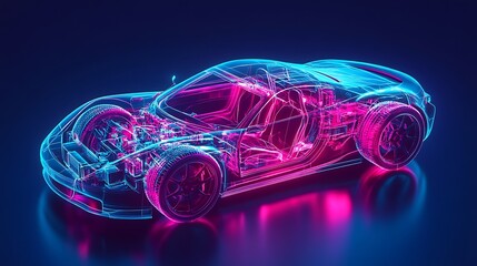 Modern Luxury Colored Car Race Design Concept Wallpaper Background 3d Rendering Generative Ai