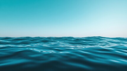 Fototapeta premium Serene Ocean Vista: A Tranquil Teal Seascape