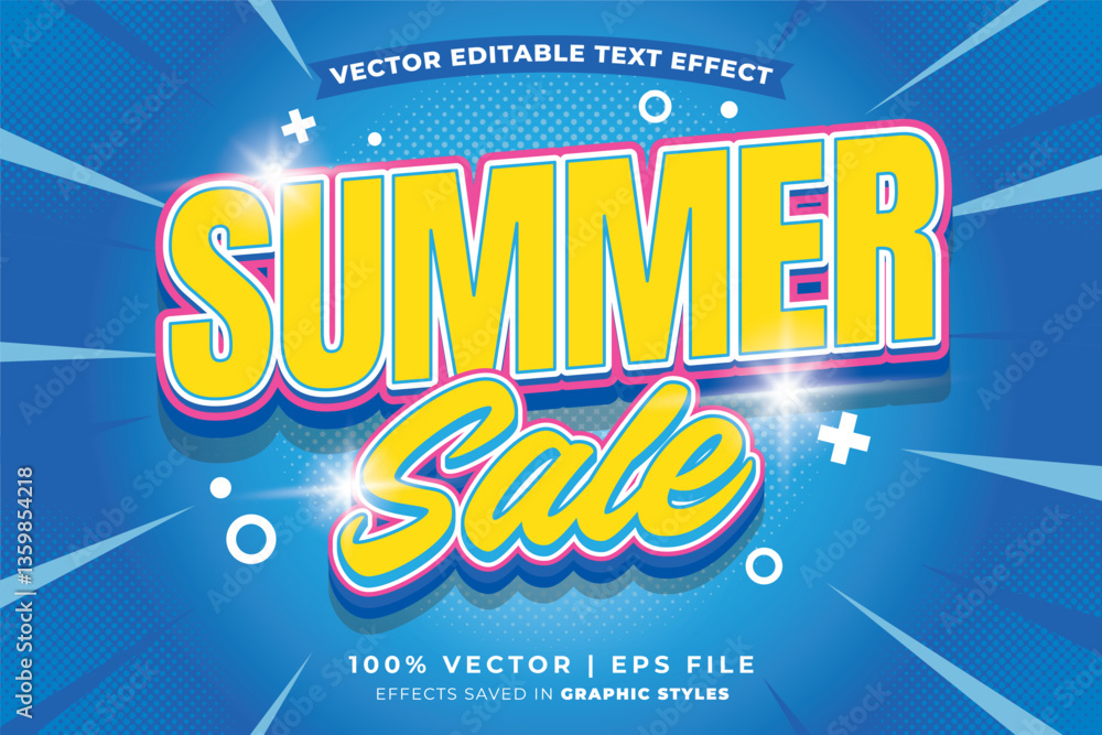 Fototapete summer sale editable text effect template. editable text style effect summer sale theme suitable to 