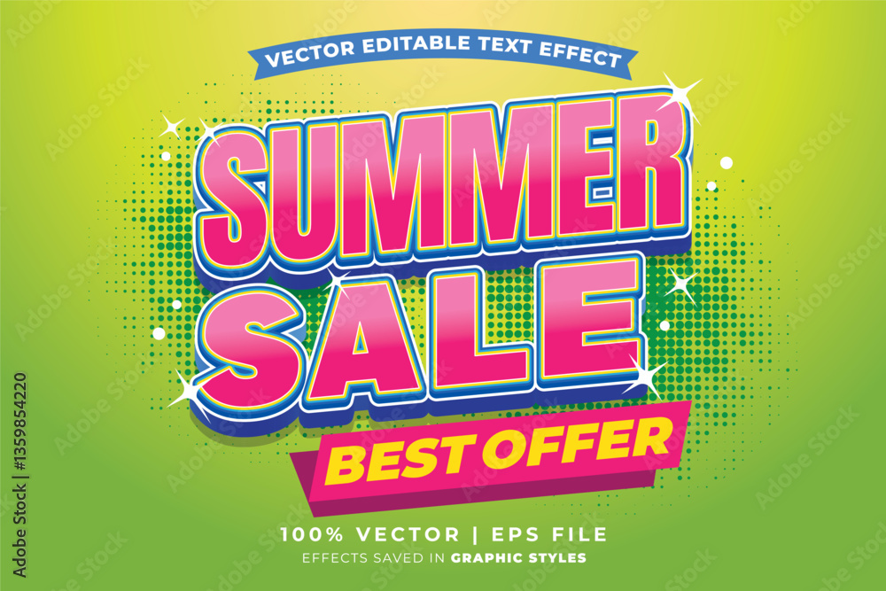 Canvas Prints summer sale editable text effect template. editable text style effect summer sale theme suitable to 