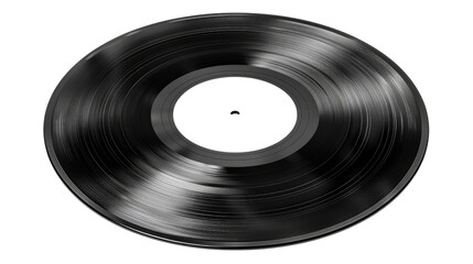 Obraz premium Vintage Vinyl Groove: A close-up perspective of a classic vinyl record, showcasing its iconic concentric grooves and blank center label.