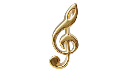Obraz premium Golden Treble Clef: A meticulously crafted golden treble clef, a symbol of music, resting gracefully, highlighting its elegant design and polished texture. 