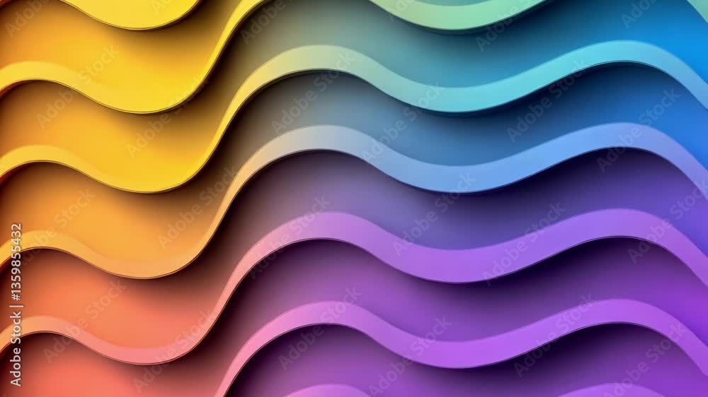 Poster vibrant abstract waves with colorful gradient design