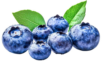 blueberries with green leaves