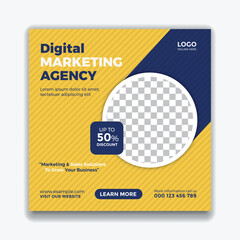 Digital marketing corporate social media and agency banner or Instagram post template