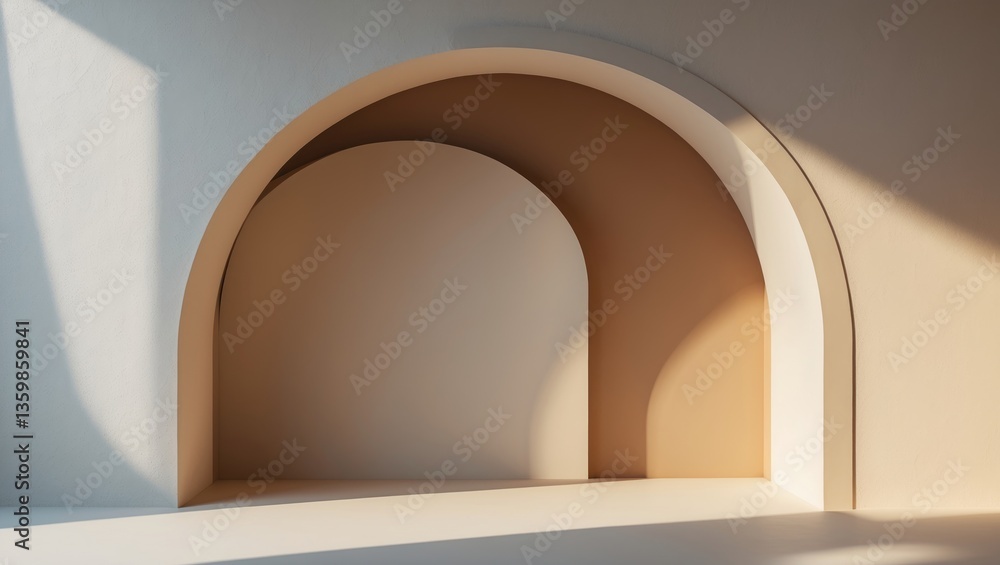 Poster abstract lines of arches. concept of art and design. texture of shadow. space for text. wall light a