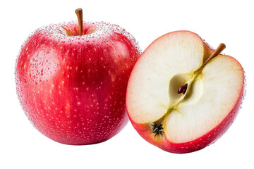 red apple - juicy fruit with water droplets