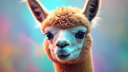 Obraz premium Close-up view of a young alpaca.