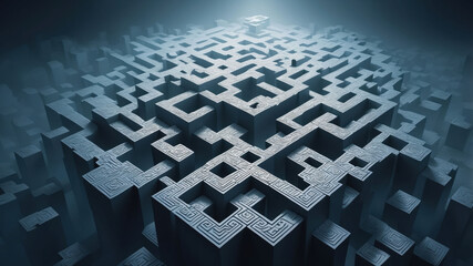Intricate maze design showcasing pathways and depth in a surreal environment