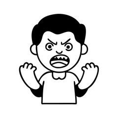 Angry man hand drawn illustration