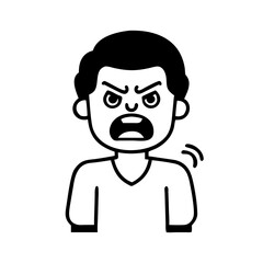 Angry man hand drawn illustration
