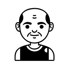 Bald man hand drawn illustration