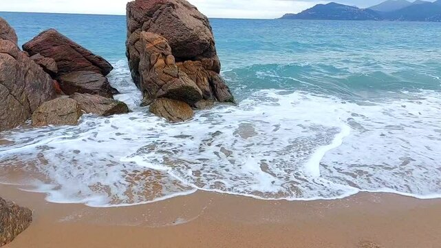 wave on the beach in Cannes
