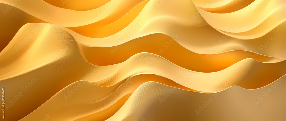 Poster golden waves abstract: a mesmerizing abstract design featuring fluid, golden waves, inviting a sense