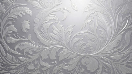 Fototapeta premium Elegant white floral design with intricate patterns on a subtle textured background