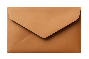 Brown envelope on transparent background