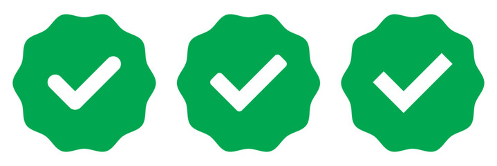 Check mark icons. Check marks symbol, logo. Green checkmark Illustration. Vector.