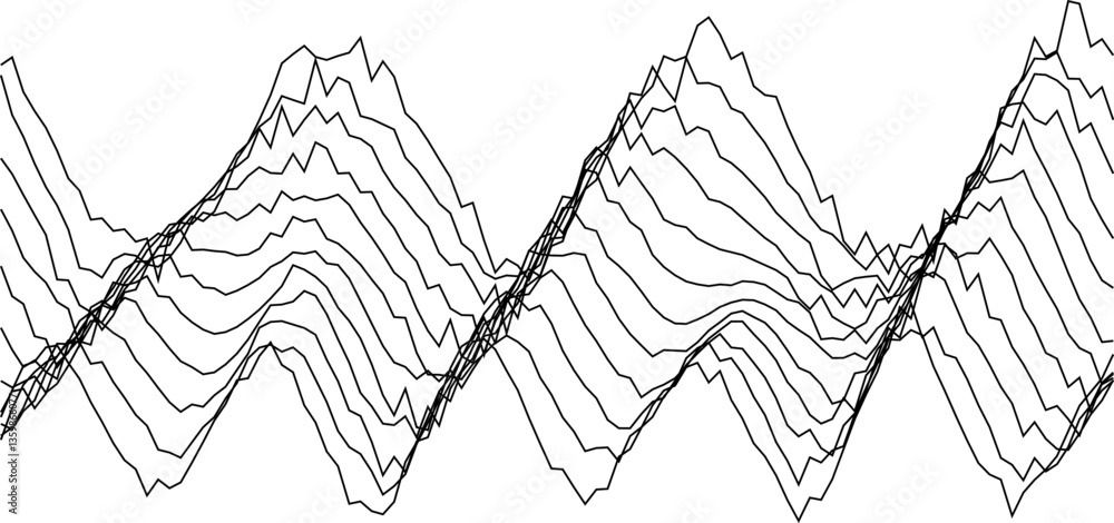 Poster abstract wave patterns in monochrome design for creative backgrounds and textures.