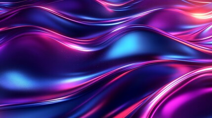 Fototapeta premium Abstract Purple and Blue Liquid Metal Waves Background