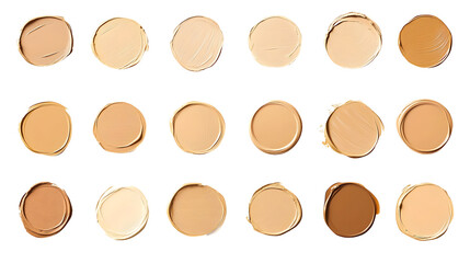 Isolated Background Palette Foundation Color Beige for Beauty Swatches