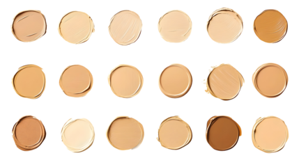 Isolated Background Palette Foundation Color Beige for Beauty Swatches