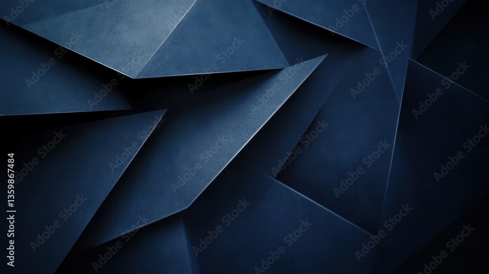 Poster modern simple dark navy blue background with overlap triangle layers. blue abstract background with 