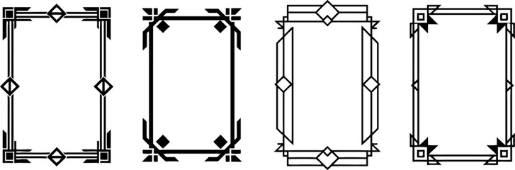 Fototapeta premium Set of geometric frames, in art deco style