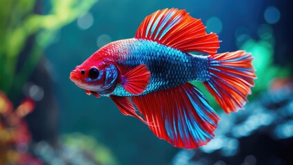 Obraz premium A confident betta splendens fighting fish