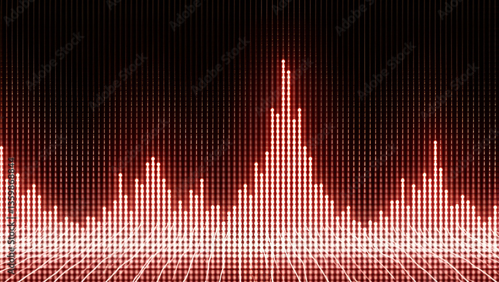 Poster stunning animation of a red graph on a white grid against a black background - perfect for stock foo