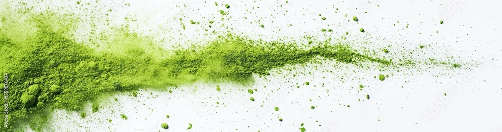 Aufkleber vibrant green powder explosion on white background creating a dynamic and energetic visual for abstr