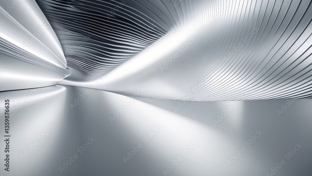 Aufkleber abstract white and silver light pattern gray with a gradient featuring a floor wall metal texture an