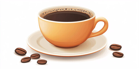 Obraz premium cup of coffee. on white background. flat style. aromatic drink