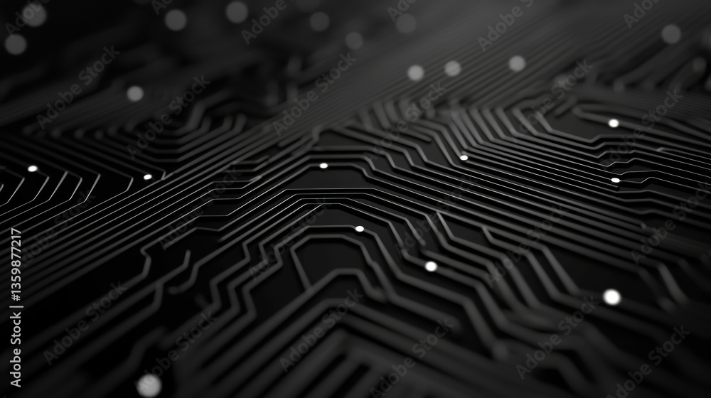 Poster abstract high tech metal surface with circuit like textures and patterns