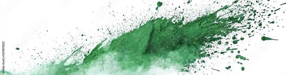 Poster vibrant green splash of paint in motion with dynamic texture and artistic flow on white background c