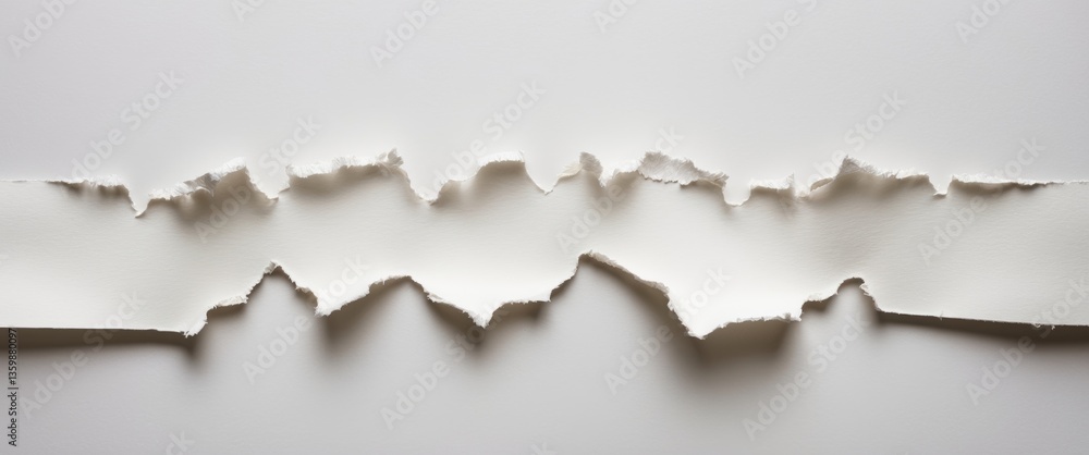 Poster torn blank pages with uneven textured edges. collection of ripped white sheets of paper isolated on 