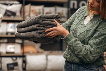 Woman is in the hardware store, shopping conception