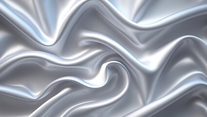 Obraz premium White gray satin fabric texture with a panoramic background featuring a beautifully soft blurred natural pattern.